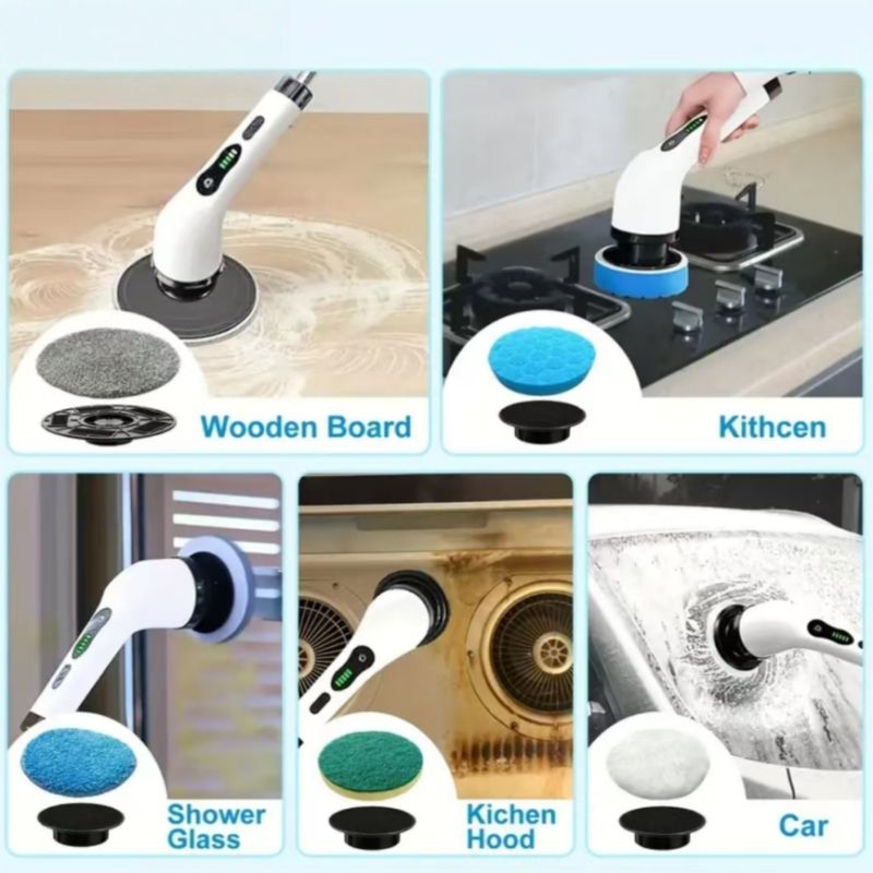 9 in 1 Cordless Electric Spin Scrubber